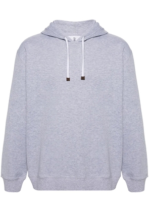Brunello Cucinelli mélange-effect jersey hoodie - Grey