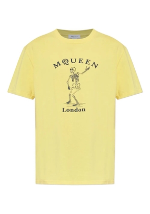 Alexander McQueen skeleton-graphic T-shirt - Yellow