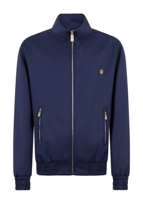 Billionaire zip-up badge wool jacket - Blue