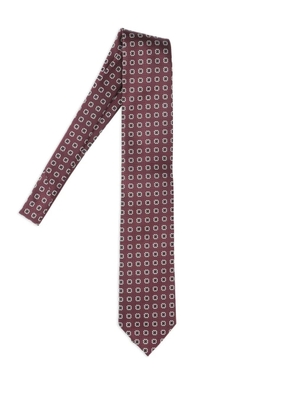 Zegna patterned silk tie - Brown