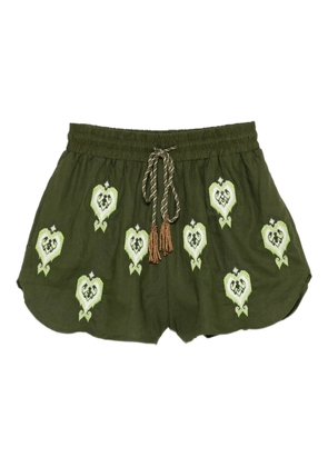 FARM Rio embroidered drawstring shorts - Green