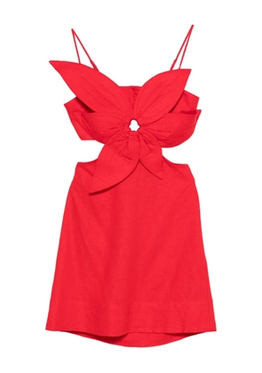 FARM Rio flower cut-out mini dress - Red