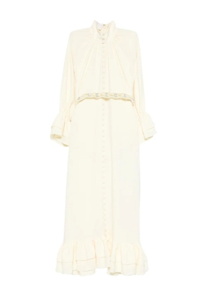 Reem Al Dhaheri ruffled belted midi dress - Neutrals