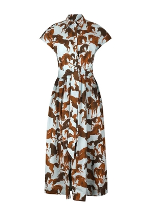 Sara Roka Edrina horse-print midi dress - Blue
