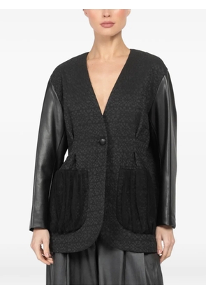 Leur Logette embossed sleeve-detail jacket - Black