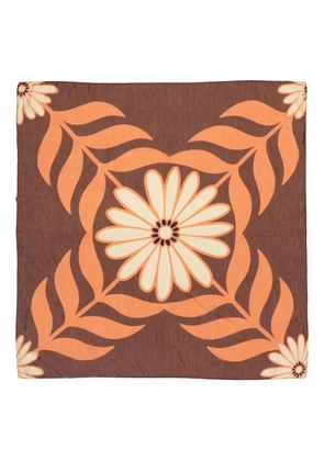 Osklen daisy-floral scarf - Brown