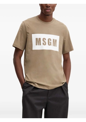 MSGM logo-print T-shirt - Brown