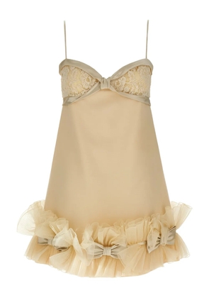 Valentino Garavani bow-detail sleeveless mini dress - Neutrals
