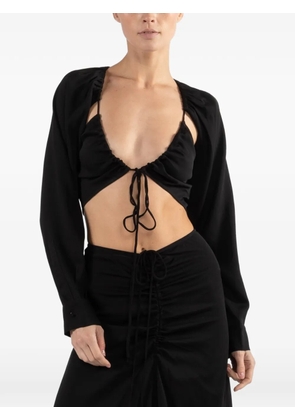 Christopher Esber cut-out long-sleeves blouse - Black
