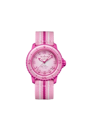 Swatch Vintage x Blancpain Pink Ocean 42.3mm watch