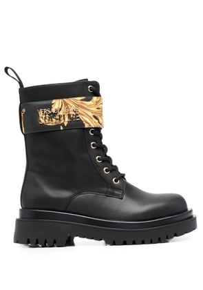 Versace Jeans Couture Baroque-print ankle boots - Black