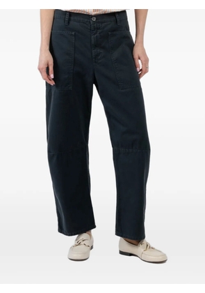 Velvet patch-pocket trousers - Blue