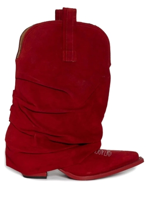 R13 embroidered leather boots