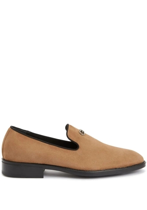 Giuseppe Zanotti Imrham logo-plaque suede loafers - Neutrals