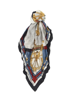 Balenciaga AI patterned silk twill scarf - Neutrals