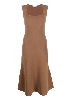 Stella McCartney square-neck sleeveless flared dress - Brown