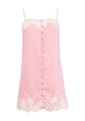Fleur Du Mal Juliet lace button mini dress - Pink