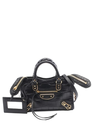 Balenciaga Pre-Owned 2010s mini City croc-embossed tote bag - Black