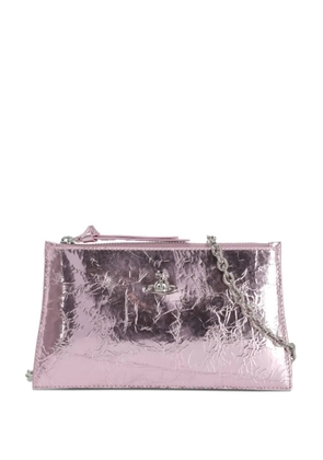 Vivienne Westwood orbit logo removable strap clutch bag - Pink