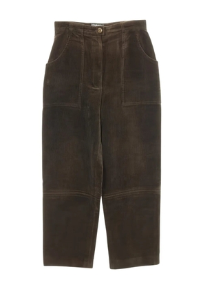 CHANEL Pre-Owned 1988 button-up corduroy pants - Brown