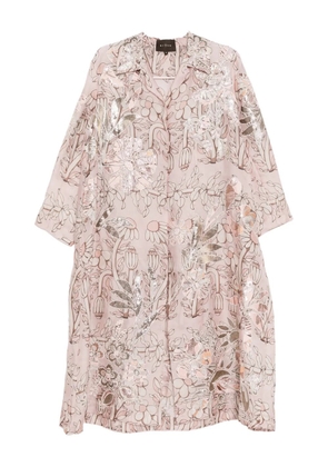 Biyan floral-print coat - Pink