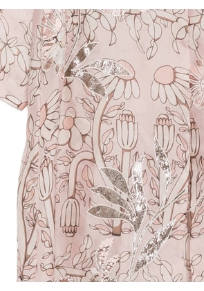 Biyan floral-print coat - Pink