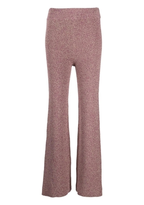 REMAIN mélange-knit flared trousers - Purple