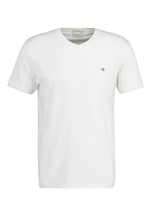 Gant V-neck logo-detail T-shirt - White
