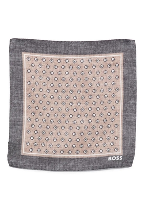 BOSS geometric-pattern pocket square - Blue