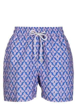 LOVE BRAND & Co. graphic-print drawstring swim shorts - Blue