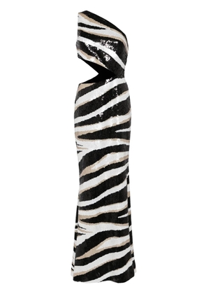 Elie Saab asymmetric sequin dress - Black