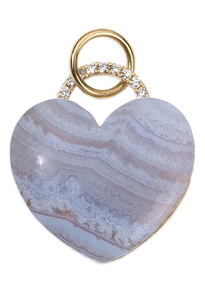 DEVON WOODHILL blue lace agate rock solid heart charm