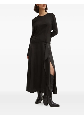 MOSCHINO JEANS long-sleeve split midi dress - Black