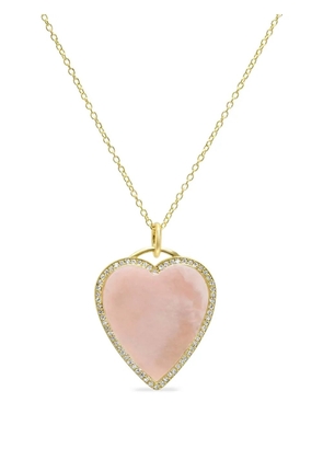 Jennifer Meyer pink opal diamond heart necklace - Gold