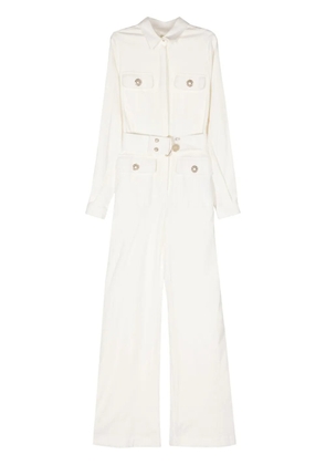 Elie Saab Gabardine Wide-leg Jumpsuit - White