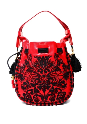 Christian Dior Pre-Owned 2022 floral-embroidered bucket shoulderbag