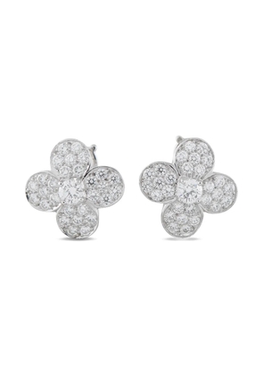 Van Cleef & Arpels Pre-Owned diamond clover earrings - Silver
