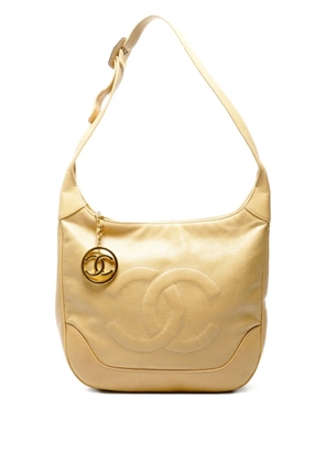 CHANEL Pre-Owned 1989-1991 embossed leather shoulderbag - Neutrals