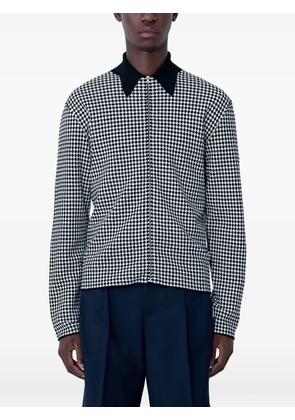 Jil Sander houndstooth zip-up polo shirt - White