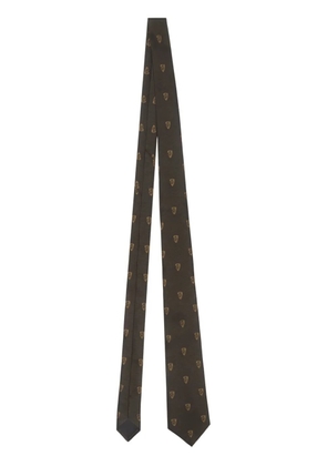 Burberry patterned-jacquard silk tie - Brown