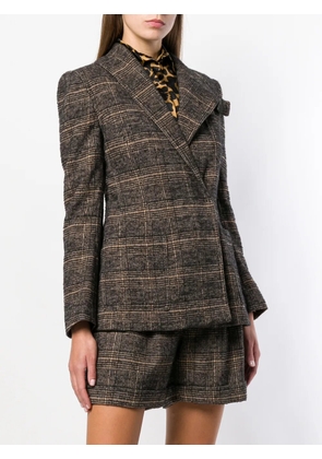 Philosophy Di Lorenzo Serafini asymmetric lapels check blazer - Brown