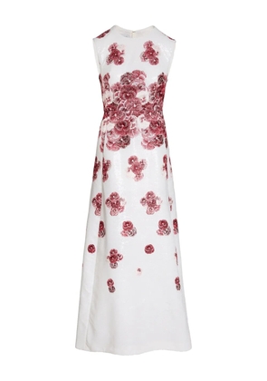 Giambattista Valli floral sequin-embellished midi dress - White