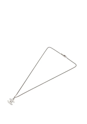 CHANEL Pre-Owned 2010 CC Silver Rhinestones Pendant Necklace costume necklace