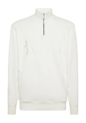 Billionaire logo-embroidered half-zip jacket - White