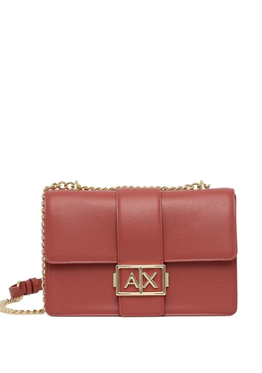 Armani Exchange metal-logo chain satchel - Red