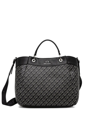 Armani Exchange monogram cross body bag - Black