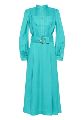 Elie Saab A-line belted maxi dress - Blue