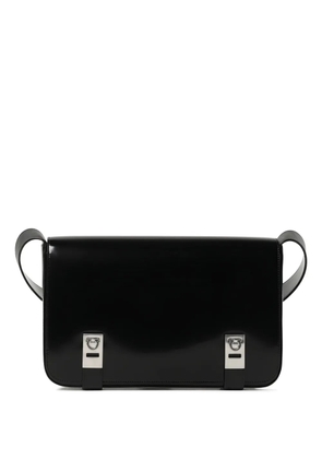 Ferragamo patent-leather clasp shoulder bag - 163 BLACK