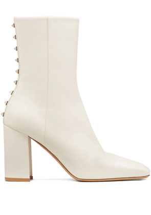 Valentino Garavani 90mm studded-detail block-heel boots - Neutrals