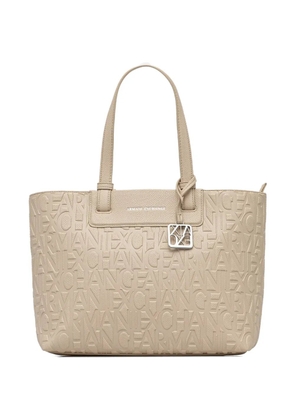 Armani Exchange logo-embossed charm-detail tote bag - Neutrals